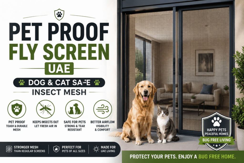Pet Proof Fly Screen UAE | Dog & Cat Safe Insect Mesh