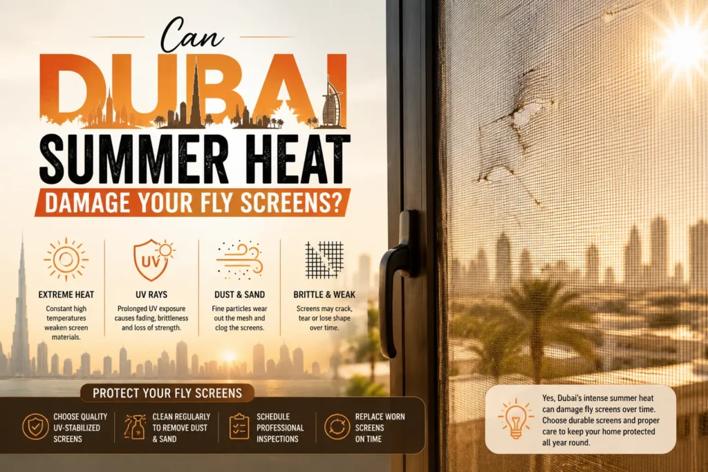 Can Dubai Summer Heat Damage Your Fly Screens?